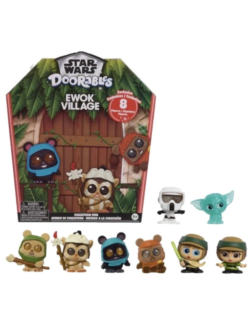 DISNEY STAR WARS DOORABLES Mini Figs Ewok Village Collection Peek x8 NWT SEALED